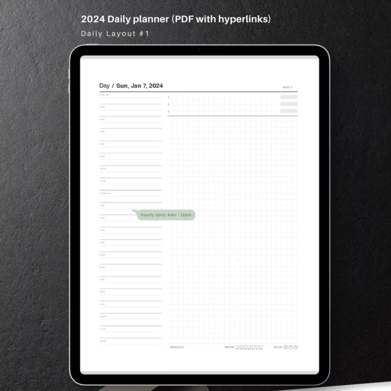 2024 Daily Planner for iPad-minimal day to day planners-goodnotes template (6)