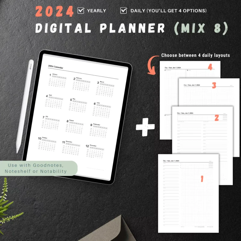 2024-Daily-Planner-for-iPad-minimal-day-to-day-planners-goodnotes-templates