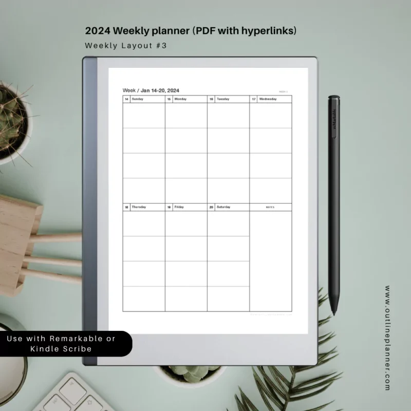 2024 digital planner PDF-remarkable 2 template PDF (8)