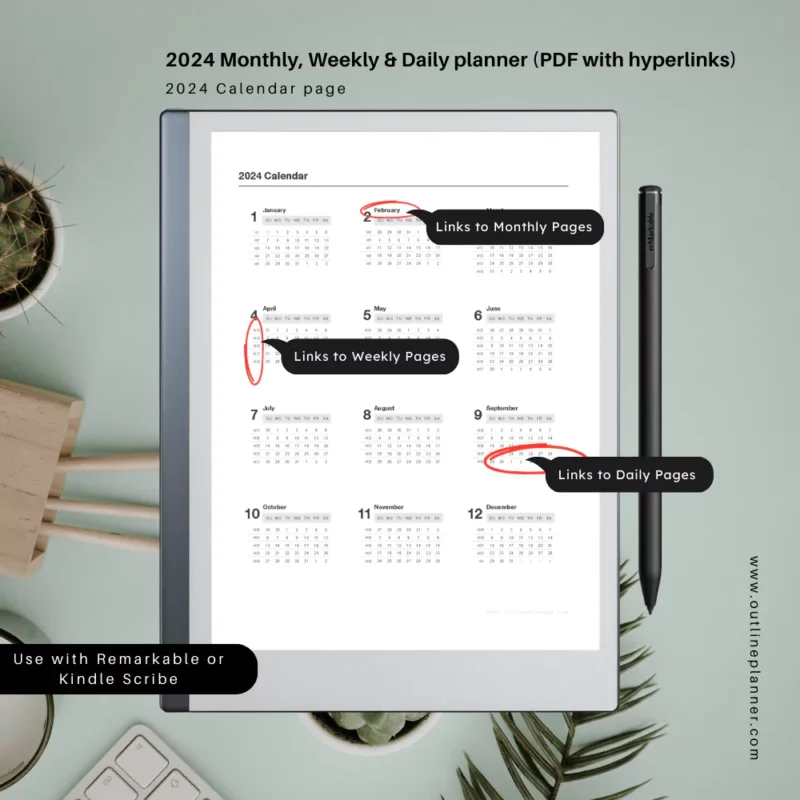 2024 planner monthly for remarkable 2 planner-digital notepad paper (3)