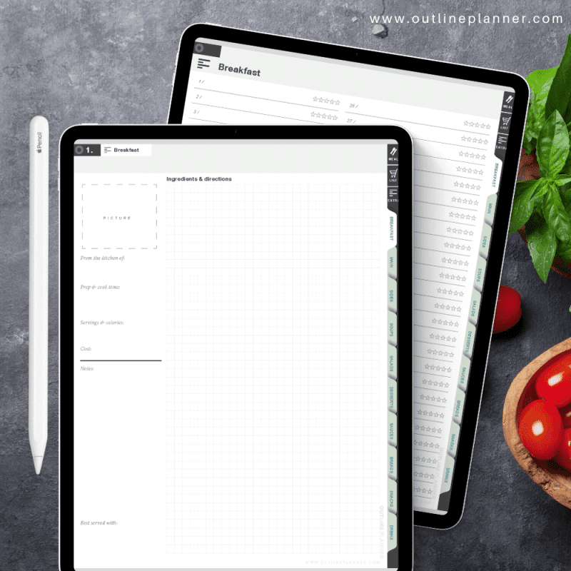 recipe book-digital planner for ipad-goodnotes template (1)